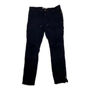 Mnml Double Knee Carpenter Jeans Mens 30x30 Black Ankle Zip Pants